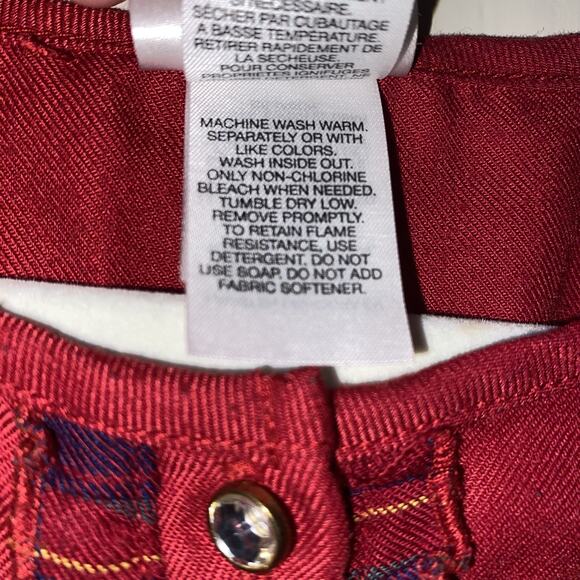 DISNEY Sz 5-6 Nightgown Minnie Mickey Mouse Christmas Plaid Tartan Embroidered - Picture 6 of 6